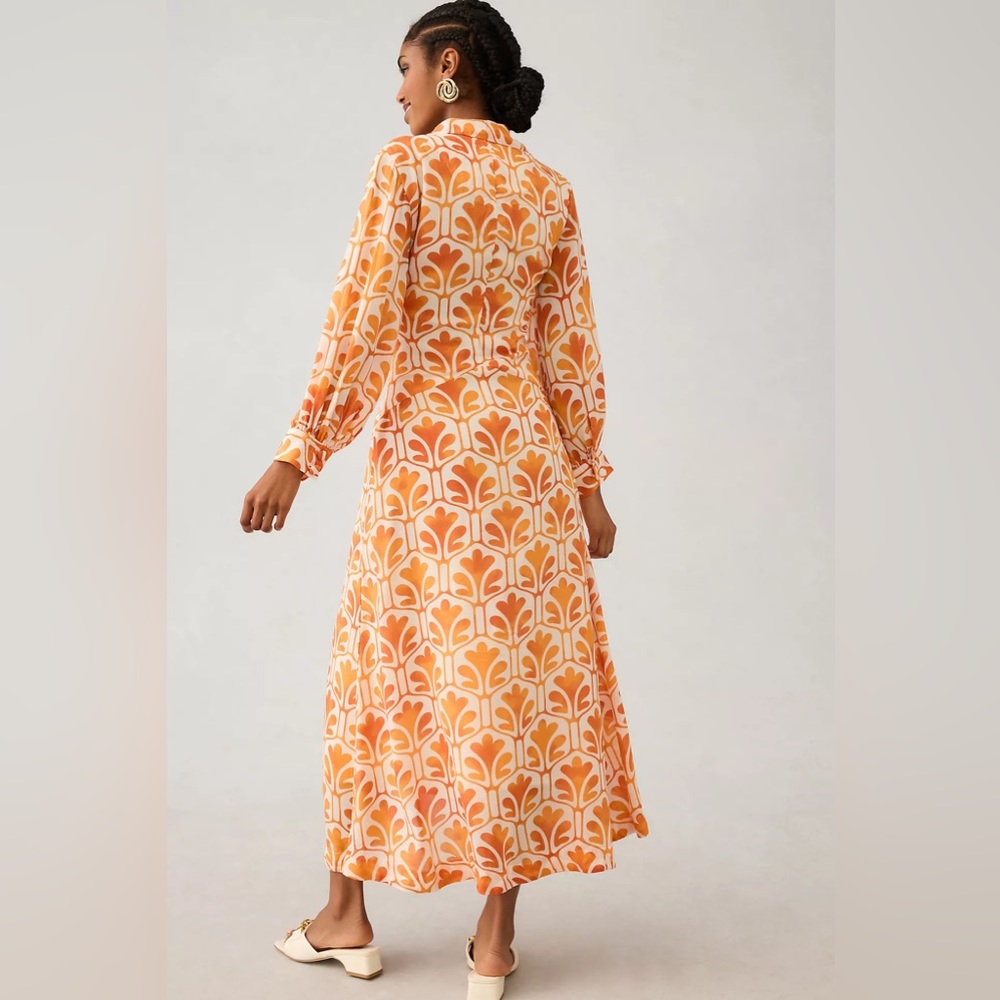 Anthropologie Maeve Printed Wrap Shirt Dress - Picture 2 of 16